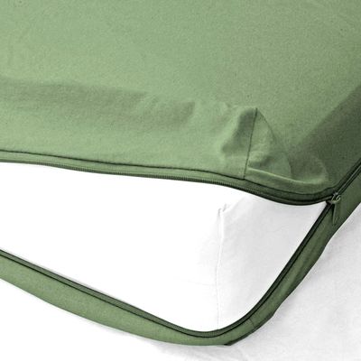 Zipper Fitted Sheet Full - 8 Inch Deep Hotel Quality Brushed 1000 Thread Count Egyptian Cotton Bottom Sheet Shrinkage and Fade Resistant - Olive