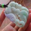 Certified Green Lavender Burma 100% Natural A Jade Jadeite Pendant Mandarin Duck Phoenix Lotus Flower Ruyi Coin Necklace 544542 GS view 3