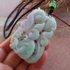 Certified Green Lavender Burma 100% Natural A Jade Jadeite Pendant Mandarin Duck Phoenix Lotus Flower Ruyi Coin Necklace 544542 GS view 4