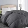 AHJ Beddings 600 Thread Count Twin Size 5 Piece Comforter Set with 21 inch Deep Pocket Sheet Set and 500GSM Comforter, 100% Egyptian Cotton - Elephant Grey Solid view 1