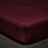 RIANBHI Stripes Fitted Sheet 1 Piece Twin Fitted Sheet Wine 1000 Thread Count 18'' Deep Pocket Wrinkle Free 39 x 75 Inches Cotton Fitted Sheet Twin Size Bed view 1