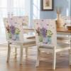 Gehucoxee Summer Floral Chair Back Covers Set of 6, Dining Chair Cover Removable Kitchen Chair Slipcovers Dining Room Back Covers Protector for Kitchen Party Spring Tulip Lavender Farmhouse Backdrop view 1
