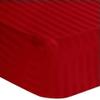 Cot Fitted RV Bunk Sheet - 28" x 75" Fitted Sheet - 2 Piece Cot Fitted Sheet with 8" Deep Pocket - 400TC Fully Elastic 100% Egyptian Cotton Camps Bottom Sheet - Burgundy Stripe. view 1
