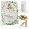 Don't Say Baby Clothespin Game Sign (811Woodland Animal Baby Shower Game Decoration Set1 Sign + 50 Mini Clothespins)Gender Neutral Boy Girl Baby Shower view 1