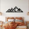 METALPLEX Geometric Triangle Mountains Metal Wall Art - Durable And Rust-Free Indoor & Outdoor Aluminum Composite Nature Wall Art- Home Decor Wall Art For Living Room And Bedroom Decorations - White (46x16) view 2