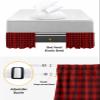Red Black Plaid Bed Skirt Cal King Size 18 Inch Drop,Adjustable & Elastic Wrap Around Bed Skirts Pleated Luxury Dust Ruffles for Twin Full Queen Cal King Base Bed,Christmas Farmhouse Rustic Checkered view 4