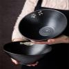 8 inch/40 Ounce Cereal Bowls, Soup Pasta Bowls, Matte Black Threaded Bowl, Ceramic Serving Bowls for Kitchen, Large Bowls Set for Dessert Dinner, Dishwasher & Microwave Safe (Color : Fish pattern-4pc view 3