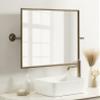 Kate and Laurel Darbridge Traditional Rectangle Pivot Mirror, 24 x 40, Antique Gold, Vintage Adjustable Rectangular Bathroom Wall Mirror for Use Horizontally or Vertically view 4