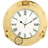 15 inch Brass Nautical Porthole Clock with Franklin Murphy's Analog Beautiful Clock Face Maritime Decor Brass Best for Gift Home Office College Marriage Anniversary JBR view 1