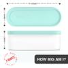 BALCI - Ice Cream Container - 2 Quart - Perfect Reusable Freezer Storage for Homemade Ice Cream Tubs for Sorbet, Frozen Yogurt and Gelato! - Flexible Silicone Lids, Long Scoop, Stackable - Mint view 3