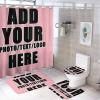 NALAHOME Personalized Bathroom Sets with Shower Curtain and Rugs Custom Bath Curtains Accessories Waterproof Shower Curtain with 12 Hooks 1 Bath Mat 1 Contour Mat 1 Toilet Lid Cover Style04 view 1