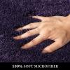 MIULEE Toilet Rug U Shaped for Bathroom - Soft and Absorbent Microfiber Contour Bath Rugs for Toilet, Non Slip Rubber Backside for Extra Safety, Machine Washable - Dark Purple, 20''x20'' view 2