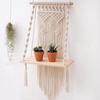 Tosuua Macrame Wall Hanging Shelf Tassel Woven Macram Shelves,Boho Wall Hanging Shelves for Small Plants Photo Frames Living Room Bedroom Decor view 1