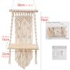 Tosuua Macrame Wall Hanging Shelf Tassel Woven Macram Shelves,Boho Wall Hanging Shelves for Small Plants Photo Frames Living Room Bedroom Decor view 3