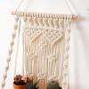 Tosuua Macrame Wall Hanging Shelf Tassel Woven Macram Shelves,Boho Wall Hanging Shelves for Small Plants Photo Frames Living Room Bedroom Decor view 4