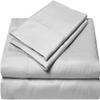 DIFFERENT SHEETING Cotton Sheets Set 4 Piece, 100% Egyptian Cotton 600 Thread Count, Fitted Sheets fitt Upto 6 Inch Deep Pocket, Crisp Cool and Strong Bed Linen Set- Light Grey Solid Full Size view 1