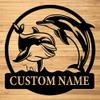 Custom Dolphin Metal Wall Signs - Personalized Dolphin Metal Wall Art - Dolphin Metal Wall Decor - Beach Home Decor - Dolphin Name Signs - Lake House Sign view 1