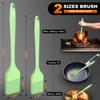 Walfos Basting Brushes Silicone, Heat Resistant Pastry Brushes for Kitchen Cooking, Oil, BBQ Grill, One-Pieces Design,BPA Free and Dishwasher Safe, 2 Pcs (Lime Green) view 2