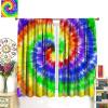 Colorful Tie Dye Curtains, Rainbow Abstract Swirl Boho Hippie Pattern Curtains for Kids Girls Bedroom Living Room Blackout Curtains, 2 Panel Set,42X63 Inch view 3