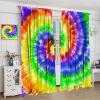 Colorful Tie Dye Curtains, Rainbow Abstract Swirl Boho Hippie Pattern Curtains for Kids Girls Bedroom Living Room Blackout Curtains, 2 Panel Set,42X63 Inch view 4
