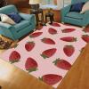 RAKUTE Delicious Strawberry Fruit Kids Rugs, Modern Simple and Fresh Living Room Decor Rug, Non-Slip Large Area Easy to Clean for Kids Boys Girls Living Room Bedroom Game Room, 4ft x 5ft view 3