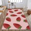 RAKUTE Delicious Strawberry Fruit Kids Rugs, Modern Simple and Fresh Living Room Decor Rug, Non-Slip Large Area Easy to Clean for Kids Boys Girls Living Room Bedroom Game Room, 4ft x 5ft view 4