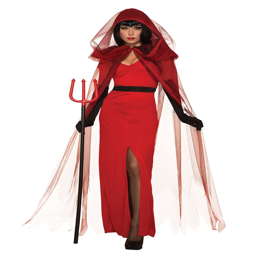 Bristol Novelty 301620M Crimson Demoness Costume Adult Fancy Dress, Women, Red, Medium UK 14-16
