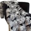 Plutus Brands Black and White Feather Faux Fur Luxury Throw Blanket view 2