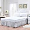 Pure Eco Wrap Around Dust Ruffle Bed Skirt for Cal King Size Bed 18 Inch Drop with Adjustable Three Fabric Sides Elastic Belts Easy to Install, Soft Cotton Fabric Bed Skirt(84 x 72 Inch) Silver Grey view 2