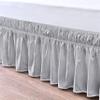 Pure Eco Wrap Around Dust Ruffle Bed Skirt for Cal King Size Bed 18 Inch Drop with Adjustable Three Fabric Sides Elastic Belts Easy to Install, Soft Cotton Fabric Bed Skirt(84 x 72 Inch) Silver Grey view 3