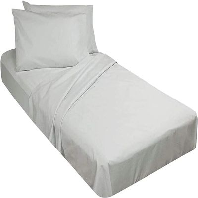 DIFFERENT SHEETING- Cot Fitted Sheet 30" x 75"-100% Cotton-Soft & Breathable- Only Fitted Sheet with 5" Deep Pocket- Perfect for RV Bunk/Camping Cot/Guest Bed-Cot Size 30" x 75",Light Grey Solid