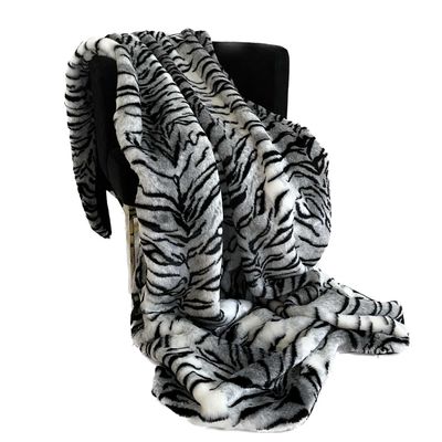 Plutus Brands Black and White Zebra Faux Fur Luxury Throw Blanket