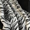 Plutus Brands Black and White Zebra Faux Fur Luxury Throw Blanket view 2