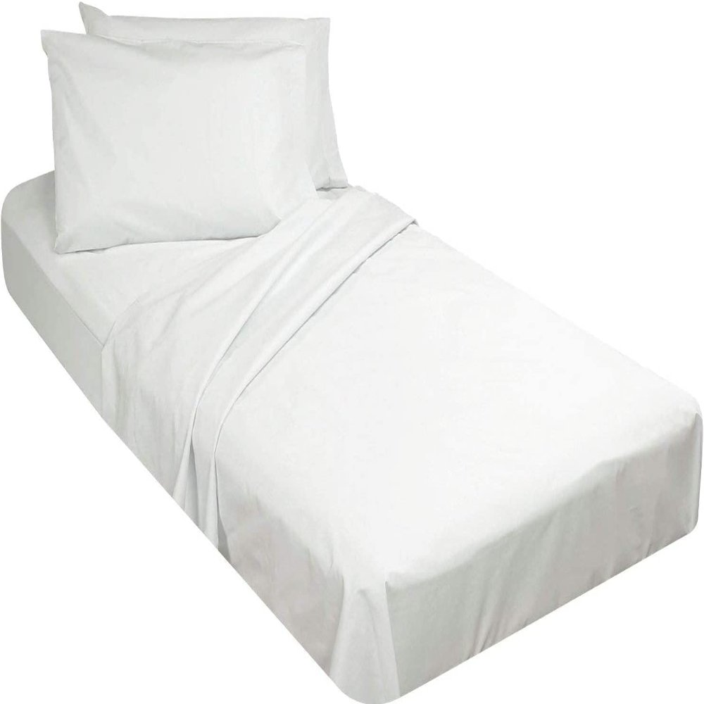 DIFFERENT SHEETING- Cot Fitted Sheet 30" x 80"-100% Cotton-Soft & Breathable- Only Fitted Sheet with 5" Deep Pocket- Perfect for RV Bunk/Camping Cot/Guest Bed-Cot Size 30" x 80",White Solid