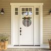 Isaric Take Off Your Shoes Door Sign Welcome Wood Plaque with Wreaths 12"x12" Please Remove Your Shoes Sign for All Seasons Farmhouse Home Front Porch Door Decoration view 2