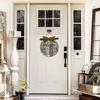 Isaric Take Off Your Shoes Door Sign Welcome Wood Plaque with Wreaths 12"x12" Please Remove Your Shoes Sign for All Seasons Farmhouse Home Front Porch Door Decoration view 3
