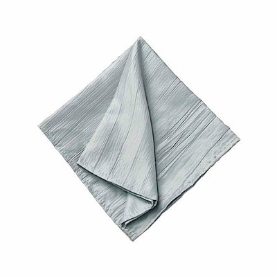 5 Silver Crinkle Accordion Taffeta Dinner Table Napkins Wedding Party Events Reception Catering Decorations Supplies
