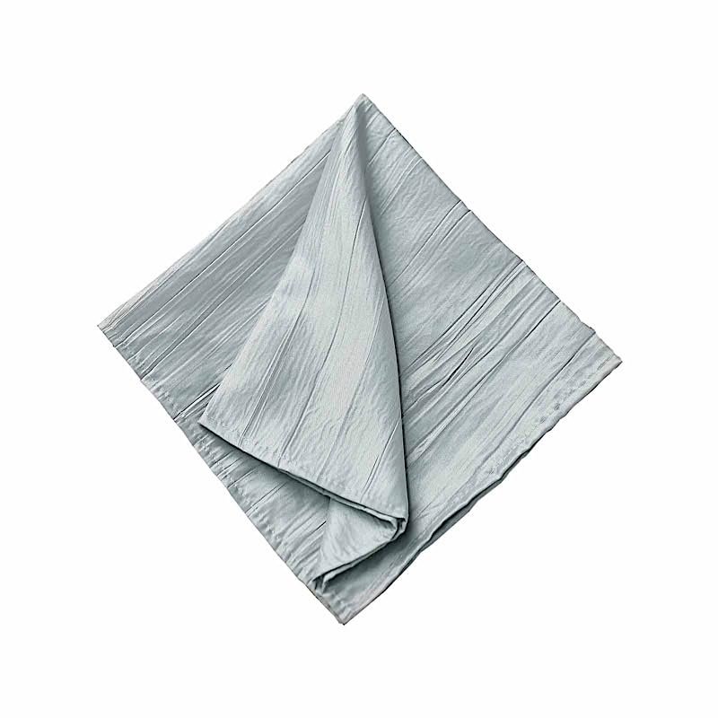 5 Silver Crinkle Accordion Taffeta Dinner Table Napkins Wedding Party Events Reception Catering Decorations Supplies
