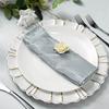 5 Silver Crinkle Accordion Taffeta Dinner Table Napkins Wedding Party Events Reception Catering Decorations Supplies view 2