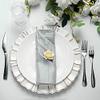5 Silver Crinkle Accordion Taffeta Dinner Table Napkins Wedding Party Events Reception Catering Decorations Supplies view 3