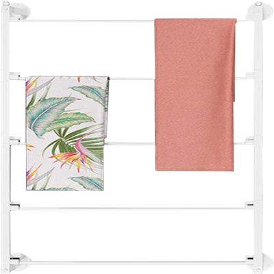 SEVEEZ Commercial Shelves Large Silm Scarf Organizer Stand for Beedroom Closet, Vertical Space Saver Ribbon/Shawl/Pants Hanger Bracket, for Home/Store/Flower Shop (Color : White, Size : 70x3x75cm)