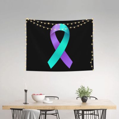 Qauirfe Purple Suicide Awareness Tapestry 29x37in Wall Hanging For Bedroom Aesthetic