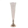 2 Gold Metal 32 in Crystal Beaded Metal Trumpet Vases Centerpieces Wedding Party Events Reception Home Decorations Supplies view 1