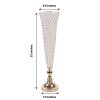 2 Gold Metal 32 in Crystal Beaded Metal Trumpet Vases Centerpieces Wedding Party Events Reception Home Decorations Supplies view 2