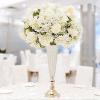 2 Gold Metal 32 in Crystal Beaded Metal Trumpet Vases Centerpieces Wedding Party Events Reception Home Decorations Supplies view 3