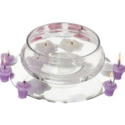 6 pcs 7" Wide Clear Floating Candle Glass Vase Bowls for Wedding Party Birthday Centerpieces Home Decorations Supplies