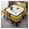 Office Reception Conference Room Coffee Table Set, Dining Table and Chair Combination Living Room Reception Leisure Table 1 Table 4 Chairs Office Home Kitchen Lounge Library Bedroom ( Color : Yellow ) view 1