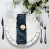 5 Navy Blue Crinkle Accordion Taffeta Dinner Table Napkins Wedding Party Events Reception Catering Decorations Supplies view 3