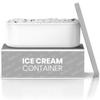 BALCI - Ice Cream Container - 2 Quart - Perfect Reusable Freezer Storage for Homemade Ice Cream Tubs for Sorbet, Frozen Yogurt and Gelato! - Flexible Silicone Lids, Long Scoop, Stackable - Grey view 1