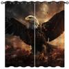 ONINUO USA Flag Blackout Curtains for Girls Boy Home Decor, USA Independence Day Patriotic Fireworks Grommet Thermal Insulated Drapes Darkening Window Curtain for Bedroom Living Room, 42 x 63 Inch view 1